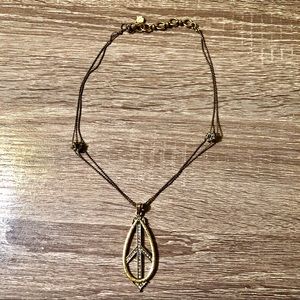 Lucky Brand vintage style peace necklace